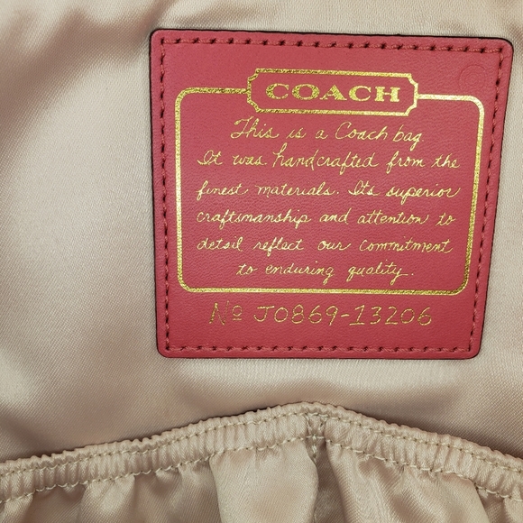 Coach Addison Spectator Khaki  Signature Pink Leather Trim Laptop Busine… - Picture 15 of 16